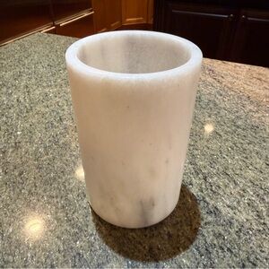 Crate & Barrel Marble Wine / Champagne Bottle Chiller – White Stone